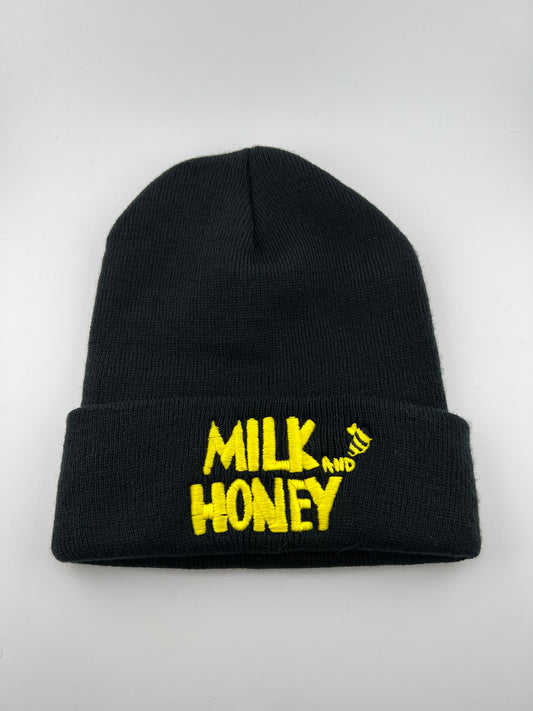 Black Milk and Honey Embroidered Cuffed Beanie