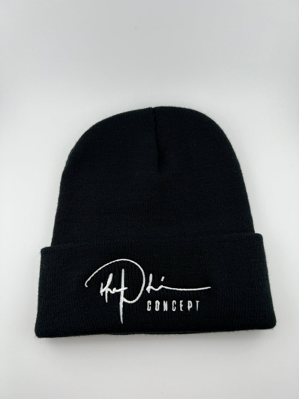 Black The Phi Concept Embroidered Cuffed Beanie - The Phi Concept