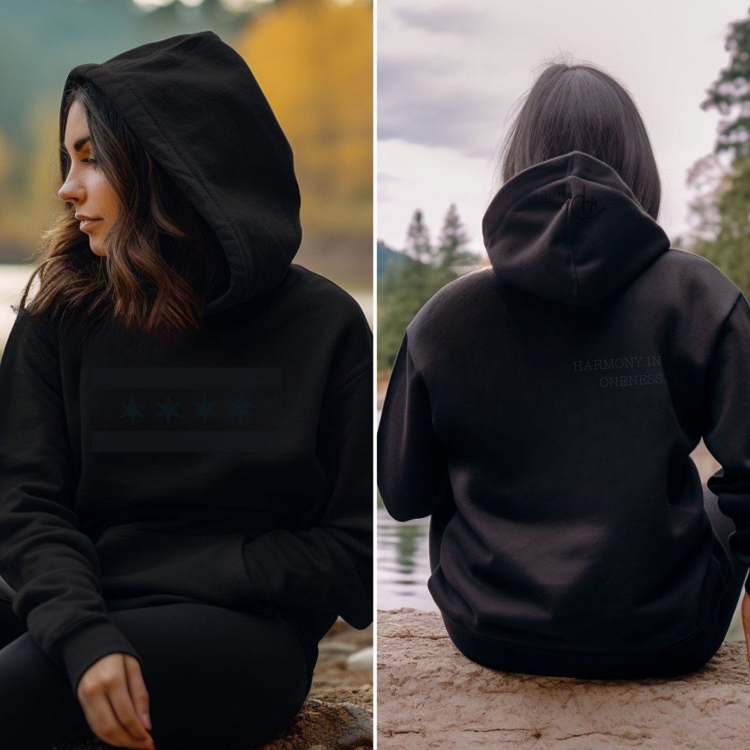 PRE - ORDER Chicago Black on Black Hoodie - The Phi Concept