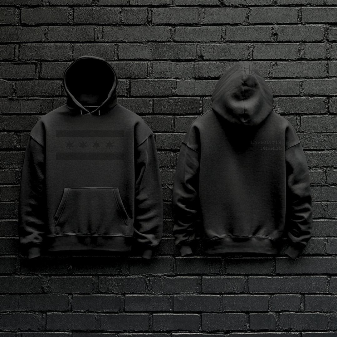 PRE - ORDER Chicago Black on Black Hoodie - The Phi Concept