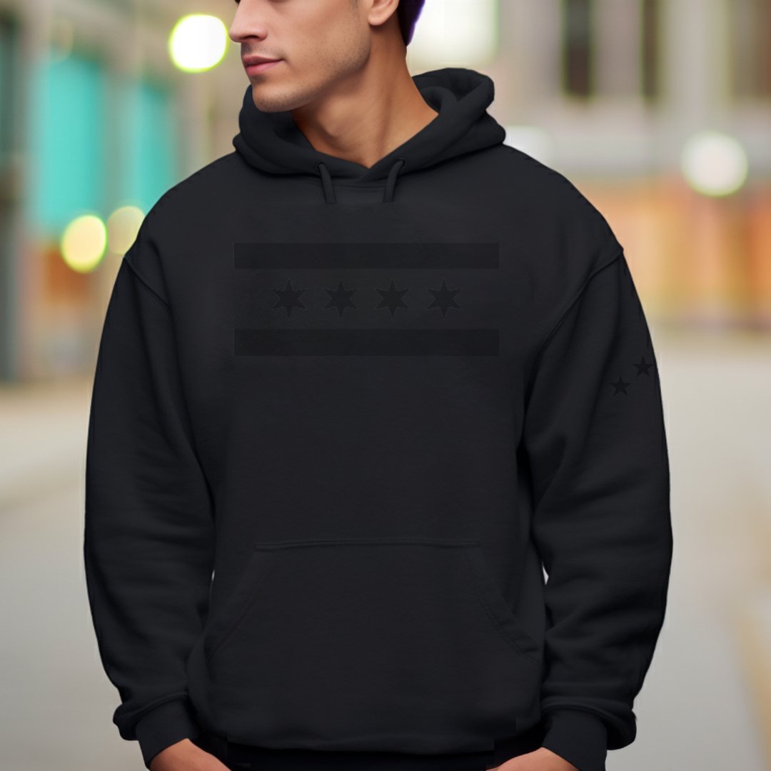 PRE - ORDER Chicago Black on Black Hoodie - The Phi Concept