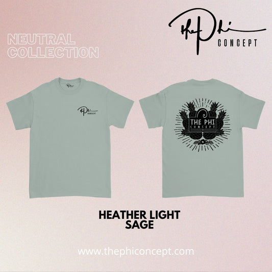 The Phi Concept Heather Light Sage T - Shirt - The Phi Concept