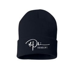 Black The Phi Concept Embroidered Cuffed Beanie - The Phi Concept
