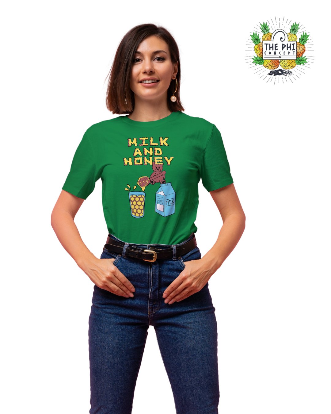 Milk & Honey Bear Green T-Shirt - The Phi Concept