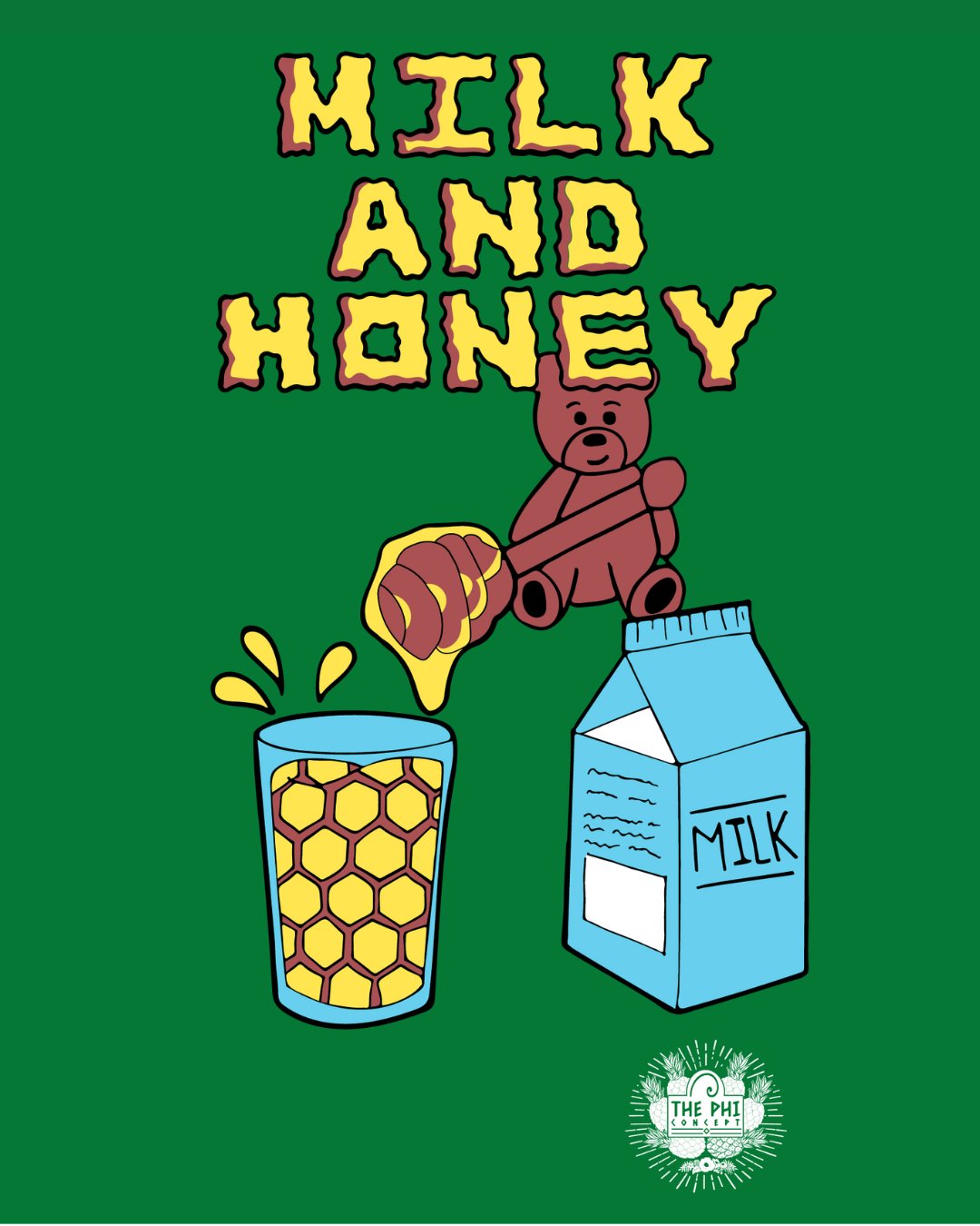 Milk & Honey Bear Green T-Shirt - The Phi Concept