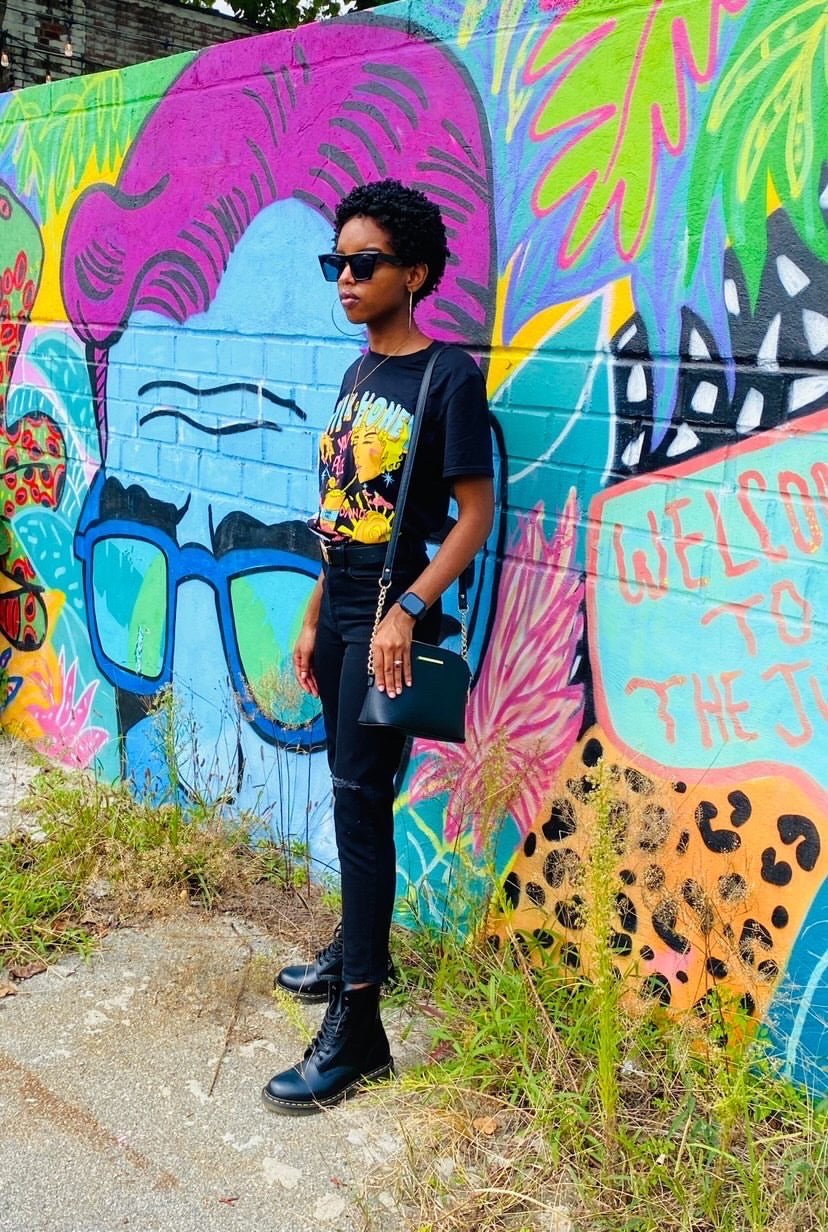 Roxanne Milk & Honey Black T-Shirt - The Phi Concept