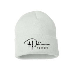 White The Phi Concept Embroidered Cuffed Beanie - The Phi Concept